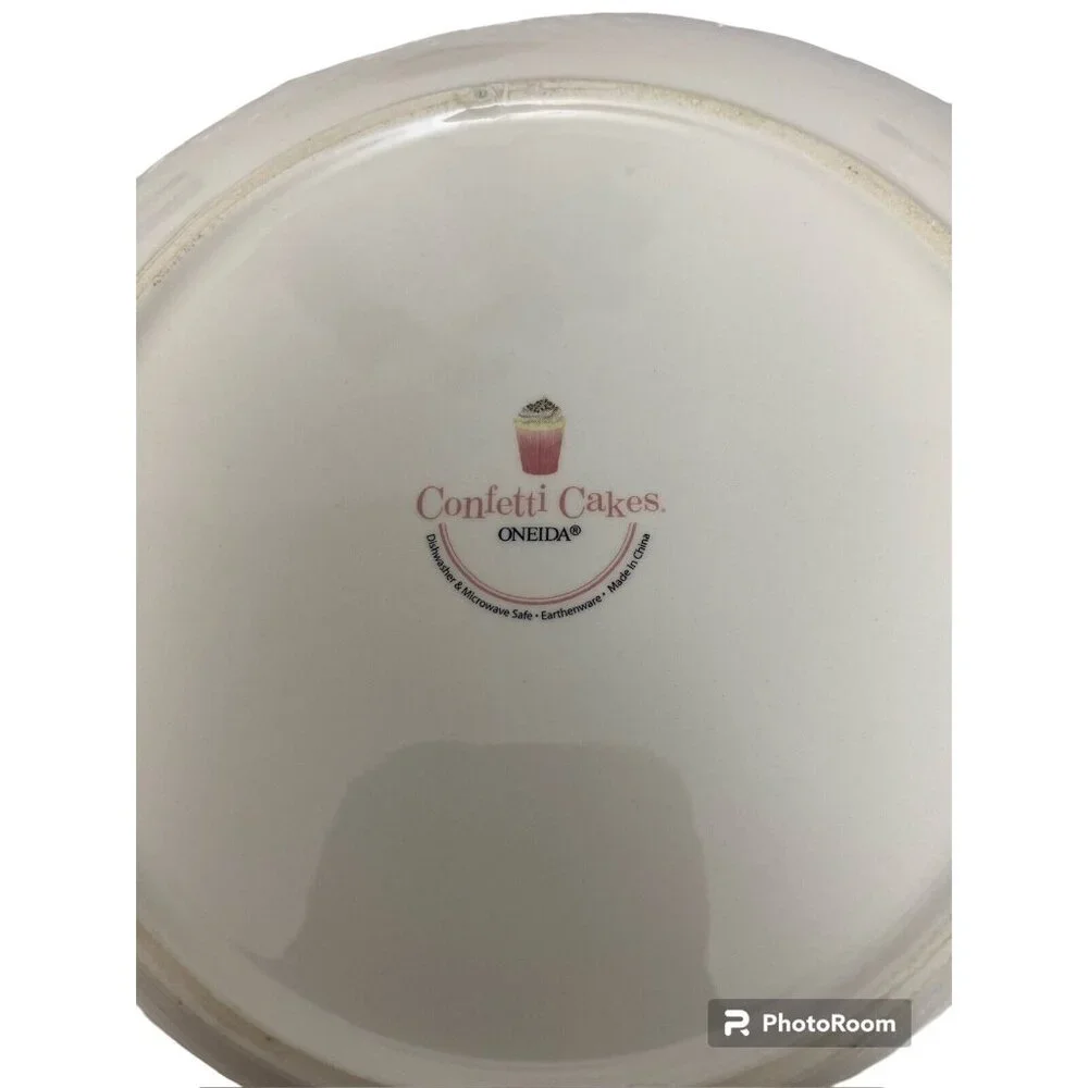 Dessert Plates Set, 3 W/ Serving Tray,‎ Oneida Sprinkles.